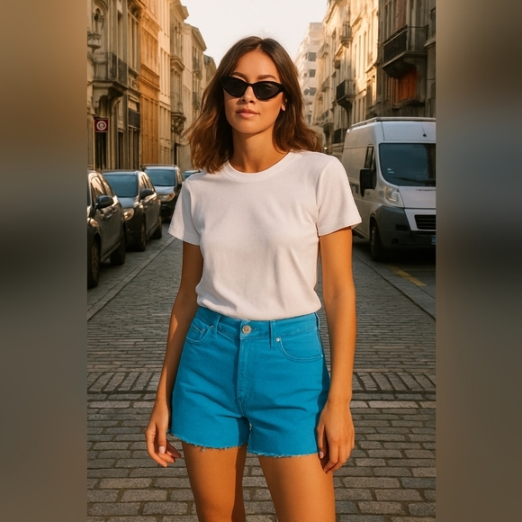 NWT Hudson Blue Cut Off Denim Shorts Size 32 - Picture 2 of 9